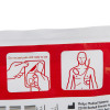 Closeup of philips heartstart fr3 smart pads iii showing instructions and placement diagram on packaging