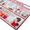 Close up of the st john a2 fire safety poster showing illustrated safety instructions and emergency steps