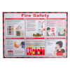 st john a2 fire safety poster showing fire safety instructions and safety symbols on a front view of the poster