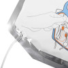 Close up of wire attached to cardiac science powerheart g5 defibrillator adult training pads