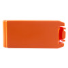 Front view of the cardiac science powerheart g5 4 year battery in bright orange casing