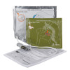 Cardiac Science Powerheart G5 adult defibrillator pads CPR device showing contents including pads, cable, and instructions