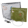 Front view of cardiac science powerheart g5 adult defibrillator pads in their packaging showing instructions
