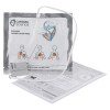 Cardiac Science Powerheart G5 paediatric defibrillator pads showing package with illustrated placement instructions and cable attached