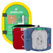 Philips Heartstart HS1 Semi-Automatic Defibrillator with Defibsafe2 Cabinet and Carry Case