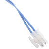 Close up of the connector on philips heartstart hs1 adult training pads showing blue wires and clear plastic casing