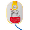 philips heartstart hs1 replacement adult training pad showing front view with training label and placement diagram