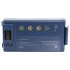 philips heartstart device showing the back side with warning symbols and connector ports