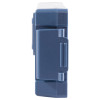 philips heartstart showing a close-up side view of a blue device with a ridged rectangular panel