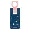 Back view of philips heartstart frx defibrillator infant child key showing label and instructions