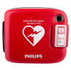 philips heartstart frx defibrillator carry case in red showing the front with heart logo and call 911 label