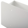 Closeup of a white Philips Heartstart defibrillator wall mount bracket showing the fixing holes and textured surface