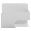 Front view of the Philips HeartStart defibrillator wall mount bracket in white metal with two wall fixing holes