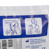 Closeup of phlips heartstart frx smart pads ii packaging showing illustrated instructions and product information