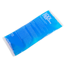 angled view of a blue st john ambulance koolpack reusable hot cold pack with visible text on the surface