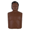 Laerdal Little Anne training manikin with bag dark skin showing full torso and head on white background