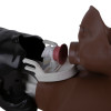 laerdal little anne training manikin with bag dark skin showing a close up of the neck area and airway mechanism
