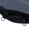 Close up of the black zips on the bag for the laerdal little anne training manikin with bag light skin