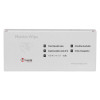 Side view of a box of st john ambulance manikin wipes showing text and multilingual information on the packaging