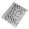 Back of a single St John Ambulance manikin wipes 50 pack with instructions and warnings printed on the packet