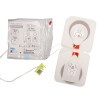 zoll aed plus infant child pedi padz ii electrodes showing two adhesive pads with wiring and packaging labeled for ages 0 to 8 years