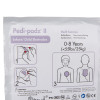 Closeup of zoll aed plus paediatric padz ii showing infant child electrodes and placement instructions on packaging