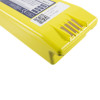 Close up of the angled yellow Cardiac Science Powerheart G3 Plus IntelliSense battery chip showing vents and label