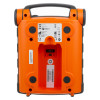 Back view of the cardiac science powerheart g5 semi automatic defibrillator showing labels and connector port