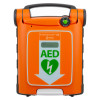 front view of cardiac science powerheart g5 semi automatic defibrillator with green AED symbol visible