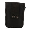back view of st john personal issue kit bag showing black fabric with a loop and two metal snap buttons