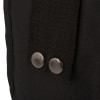 closeup of the back of a st john personal issue kit bag showing textured fabric and two metal buttons