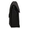 Side view of the st john personal issue kit bag in black fabric showing its slim profile