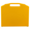 the back of the bright yellow box