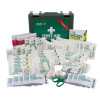 Contents of St John Ambulance bs8599 1 compliant workplace first aid kit including dressings bandages gloves scissors and wipes