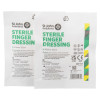 st john ambulance bs8599 1 compliant workplace first aid kit small showing a sterile finger dressing packet 3.5cm by 3.5cm
