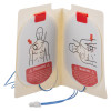 philips heartstart fr3 trainer 3 defibrillator adult training pads showing front with illustrated placement diagrams and red labels