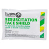 St John Ambulance universal refill kit showing a sealed packet with a resuscitation face shield inside