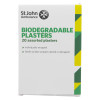 st john ambulance universal refill kit showing a white box of biodegradable assorted plasters with green and yellow design