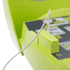 Closeup of connection port and attached wire on the zoll aed plus trainer 2 device
