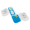 angled view of zoll aed plus training cpr d padz set showing pads and instructional diagrams