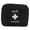 Front view of st john bs85992 motoring kit medium bag in black with white first aid cross and text