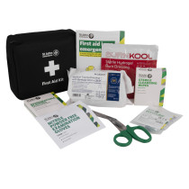 Contents of st john bs85992 motoring kit small including first aid dressings gloves scissors and wipes