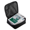 Open st john vehicle first aid kit small showing a booklet inside with instructions and the kit’s contents partially visible
