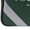 Close-up of a reflector on the st john bs85991 compliant workplace kit small bag showing part of the green fabric and white reflective strip