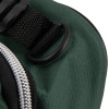 Close up of a black ring attached to the green fabric of the st john bs85991 compliant workplace kit small bag