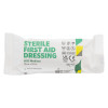 st john ambulance first aid kit travel zenith pouch showing a medium sterile first aid dressing wrapped in white packaging