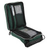 Open st john ambulance first aid kit travel zenith pouch showing mesh compartments and zipped sections inside