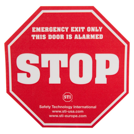 a front shot of the STI 6400 alarm warning emergency exit sign