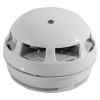 angled view of a white rafiki twinflex multipoint asd detector without sounder showing vents and central sensor area