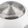 Closeup of the clear circular lens on the rafiki twinflex multipoint asd detector sounder strobe showing textured ridges